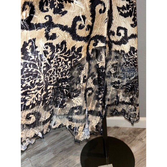 KOMAROV Women's Midi Cocktail Dress size 2X Crinkle Lace Trim V-Neck Whimsygoth - Picture 15 of 15